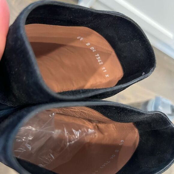 Robert Clergerie Black Boots Chunky Heel Suede Patent Leather Platform 6.5 - Picture 14 of 14